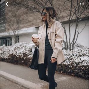 & other stories cream oversized shacket